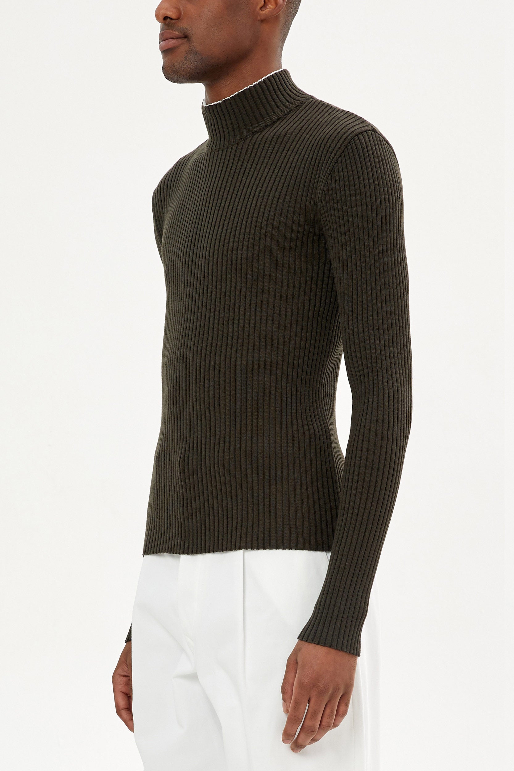 FUNNEL NECK MERINO WOOL SWEATER