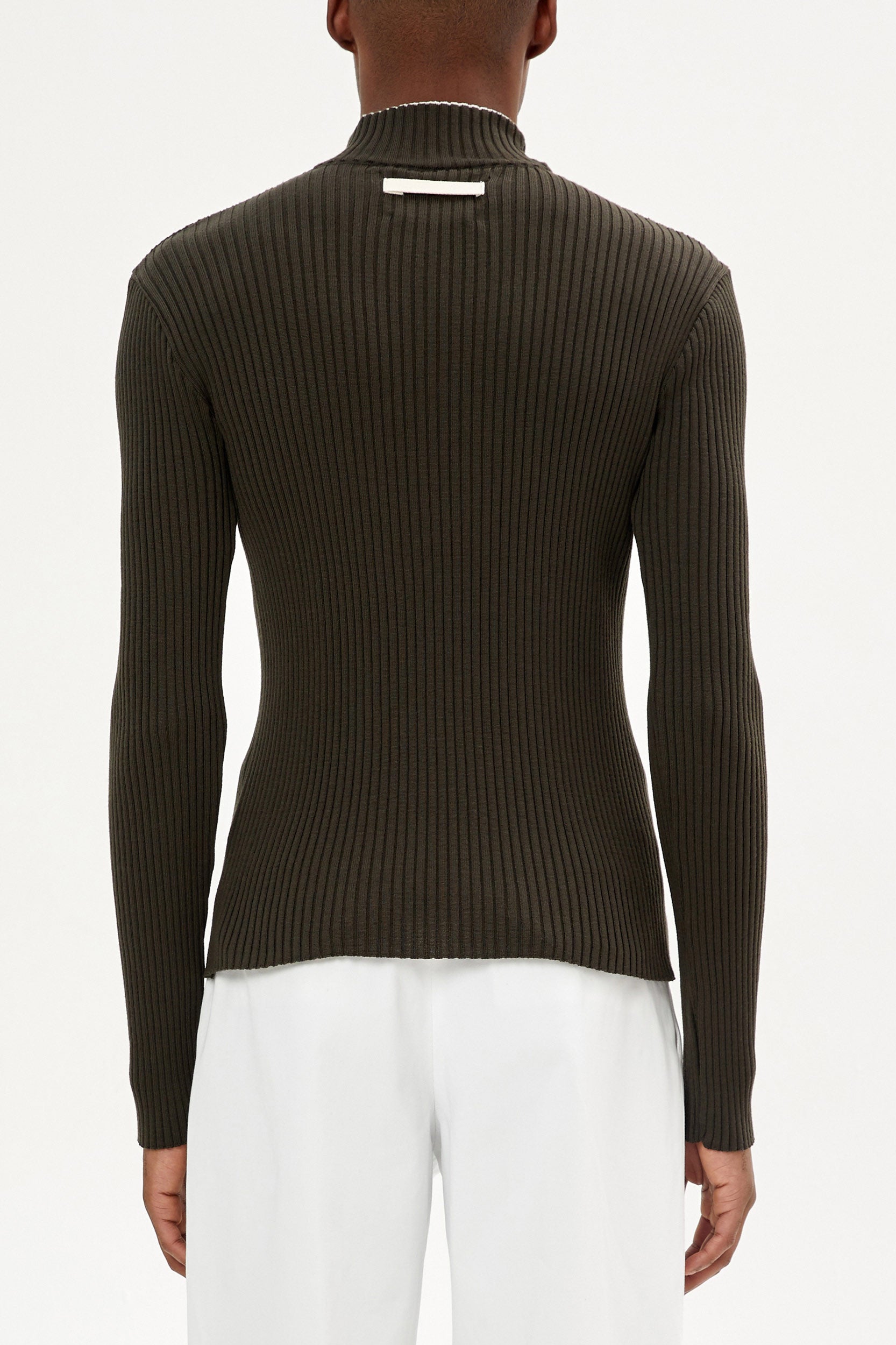 FUNNEL NECK MERINO WOOL SWEATER
