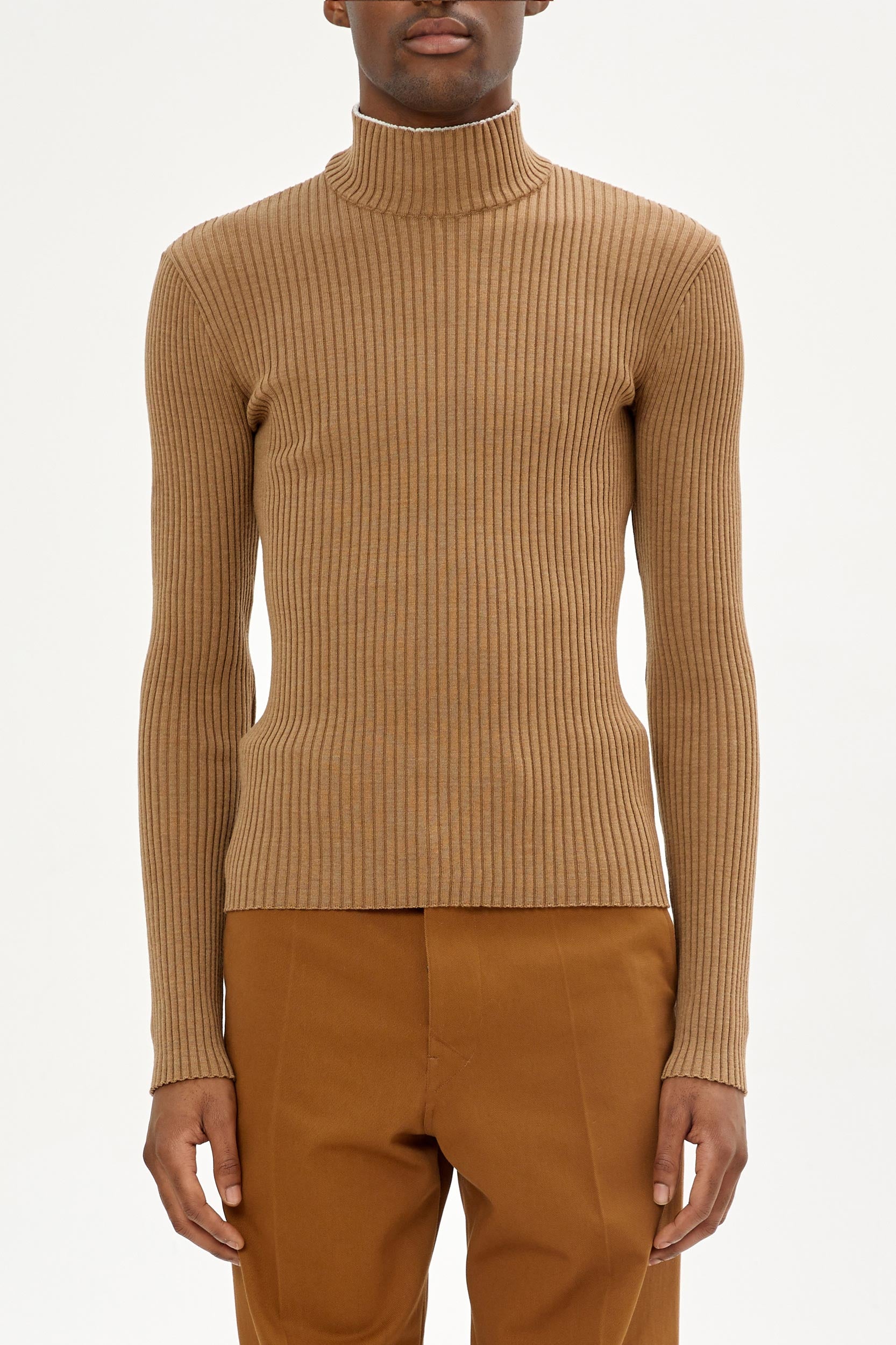 FUNNEL NECK MERINO WOOL SWEATER