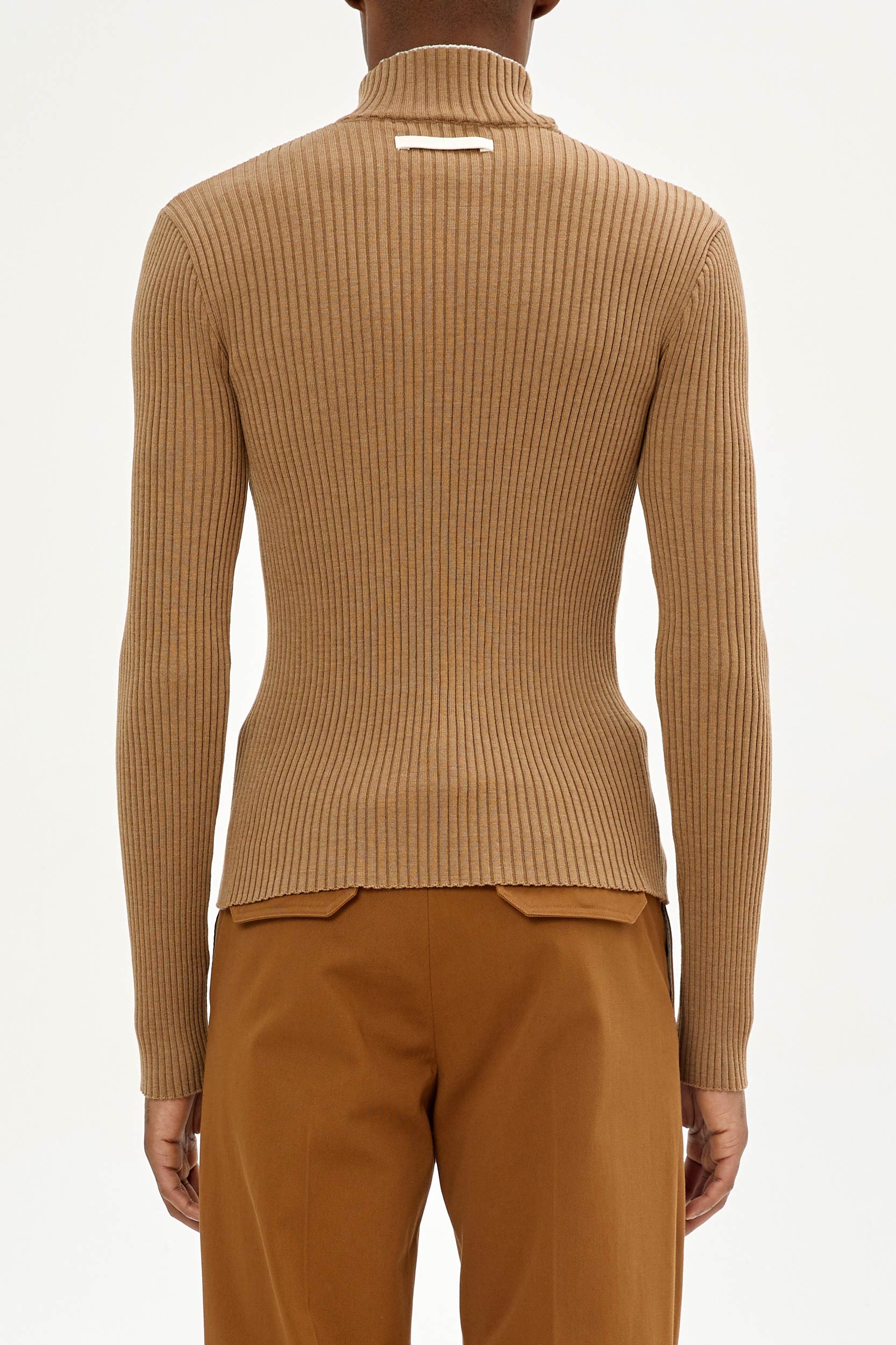 FUNNEL NECK MERINO WOOL SWEATER