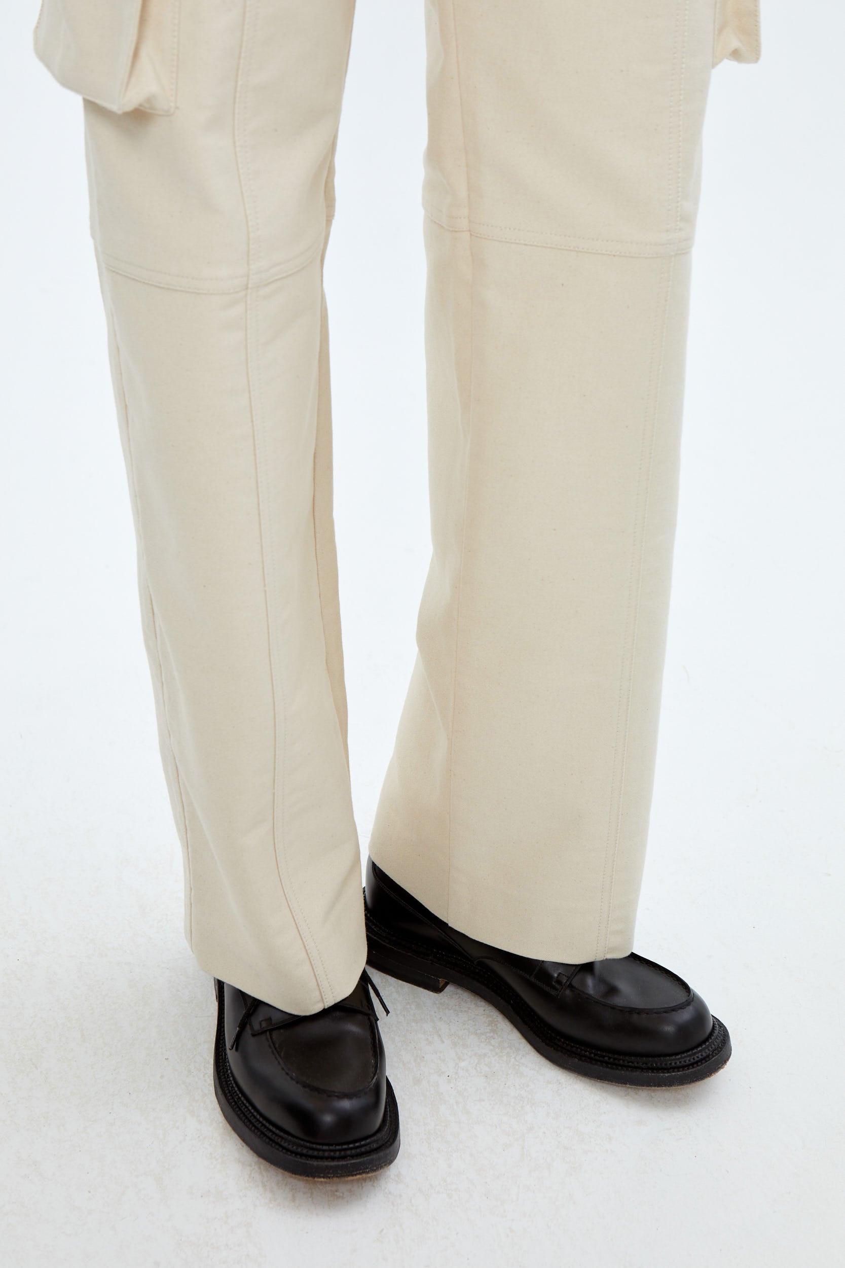 STITCH-DETAIL FLAP-POCKET TROUSERS -UNIFORME