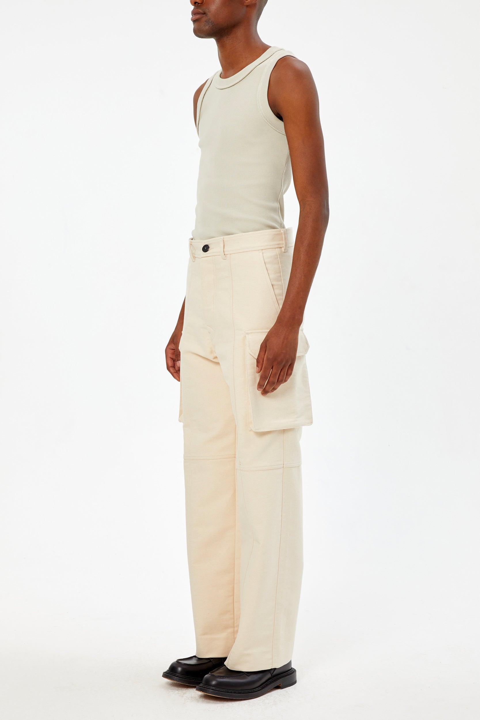 STITCH-DETAIL FLAP-POCKET TROUSERS -UNIFORME