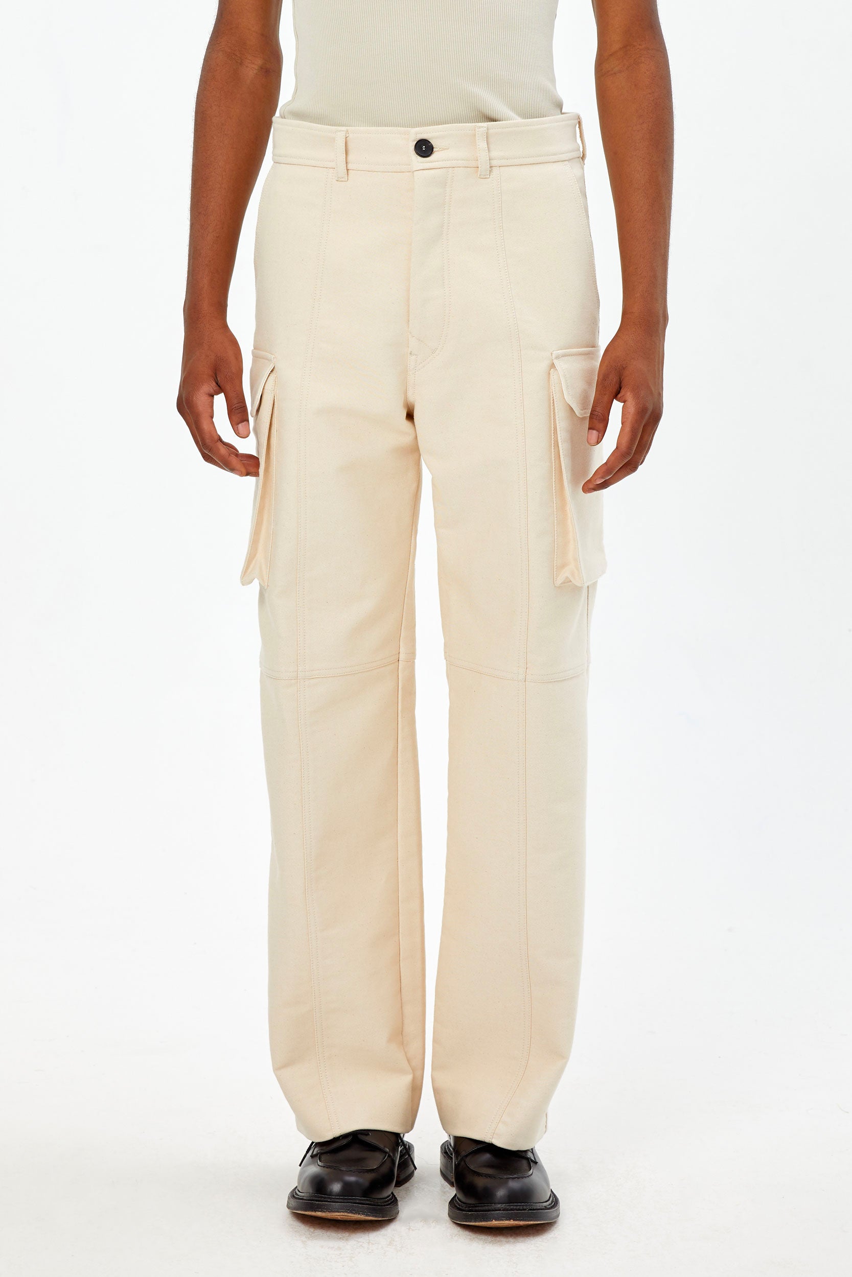 STITCH-DETAIL FLAP-POCKET TROUSERS -UNIFORME
