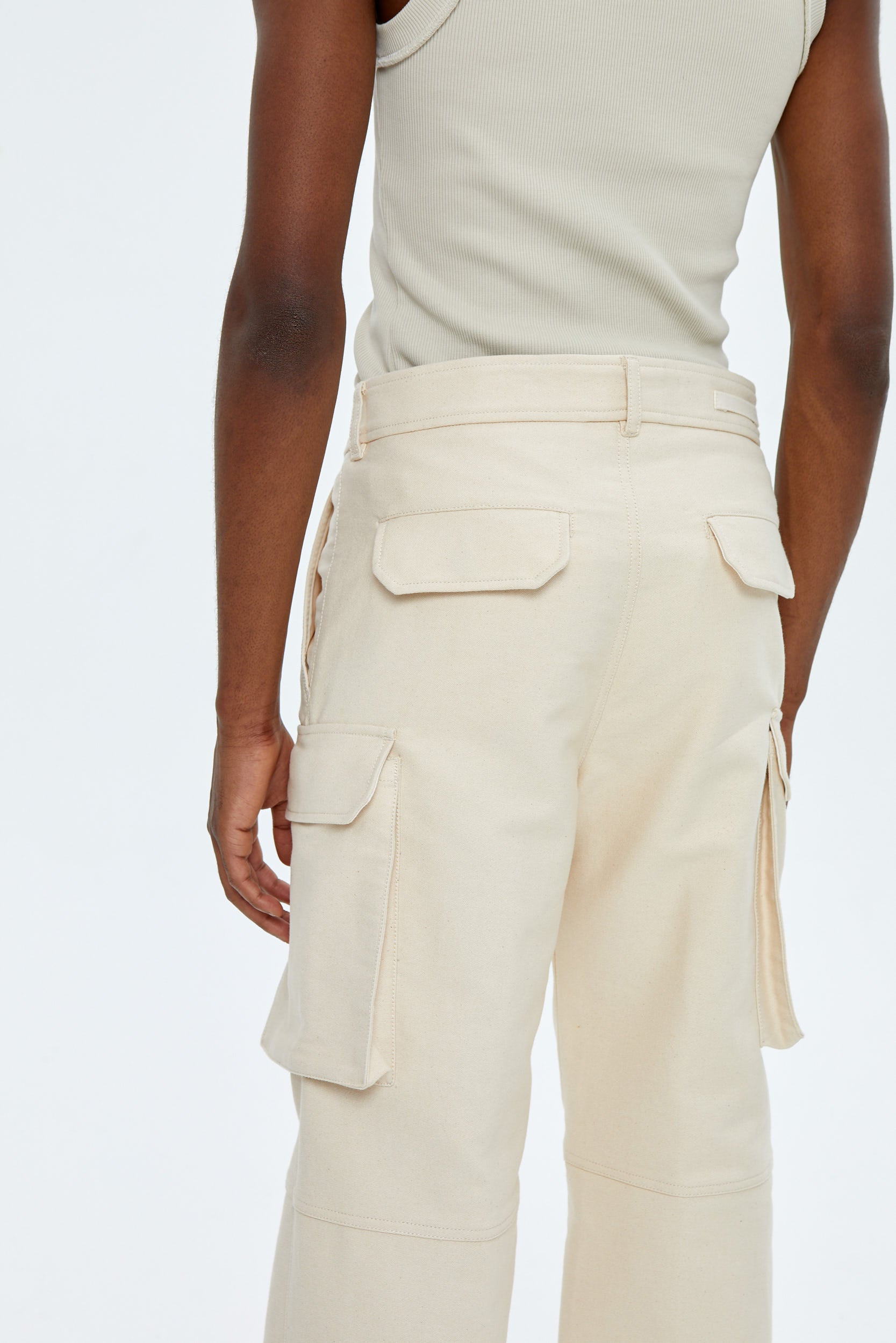 STITCH-DETAIL FLAP-POCKET TROUSERS -UNIFORME