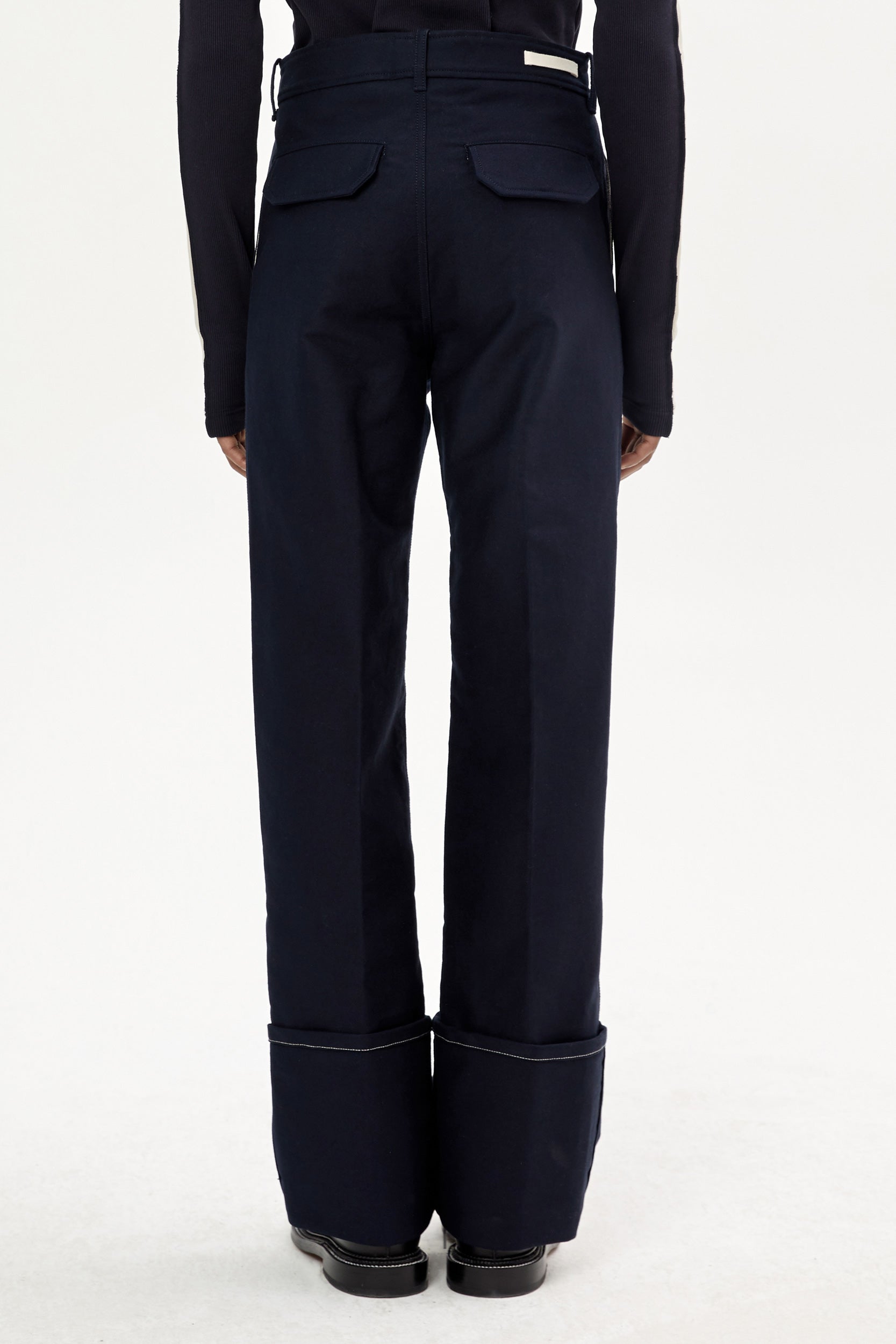 DEEP CUFFS WIDE CHINO TROUSERS