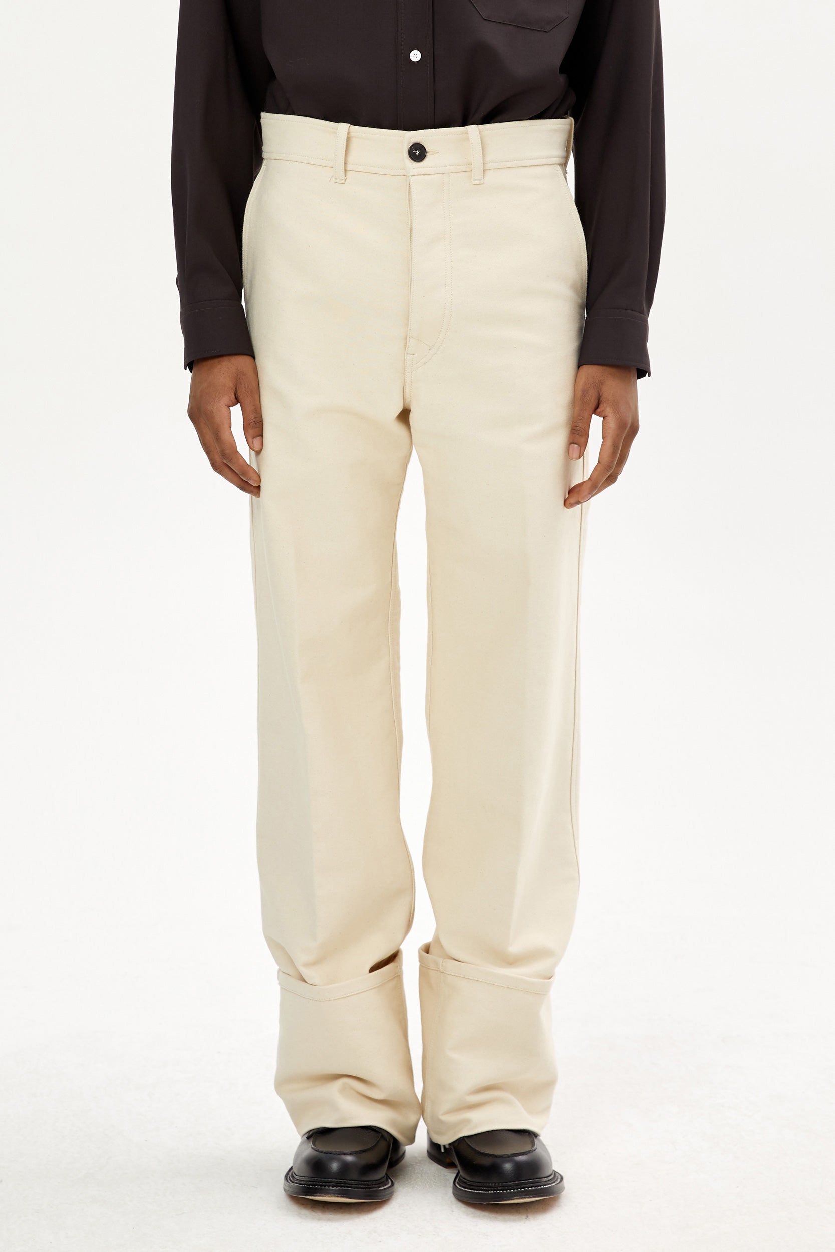DEEP CUFFS WIDE CHINO TROUSERS