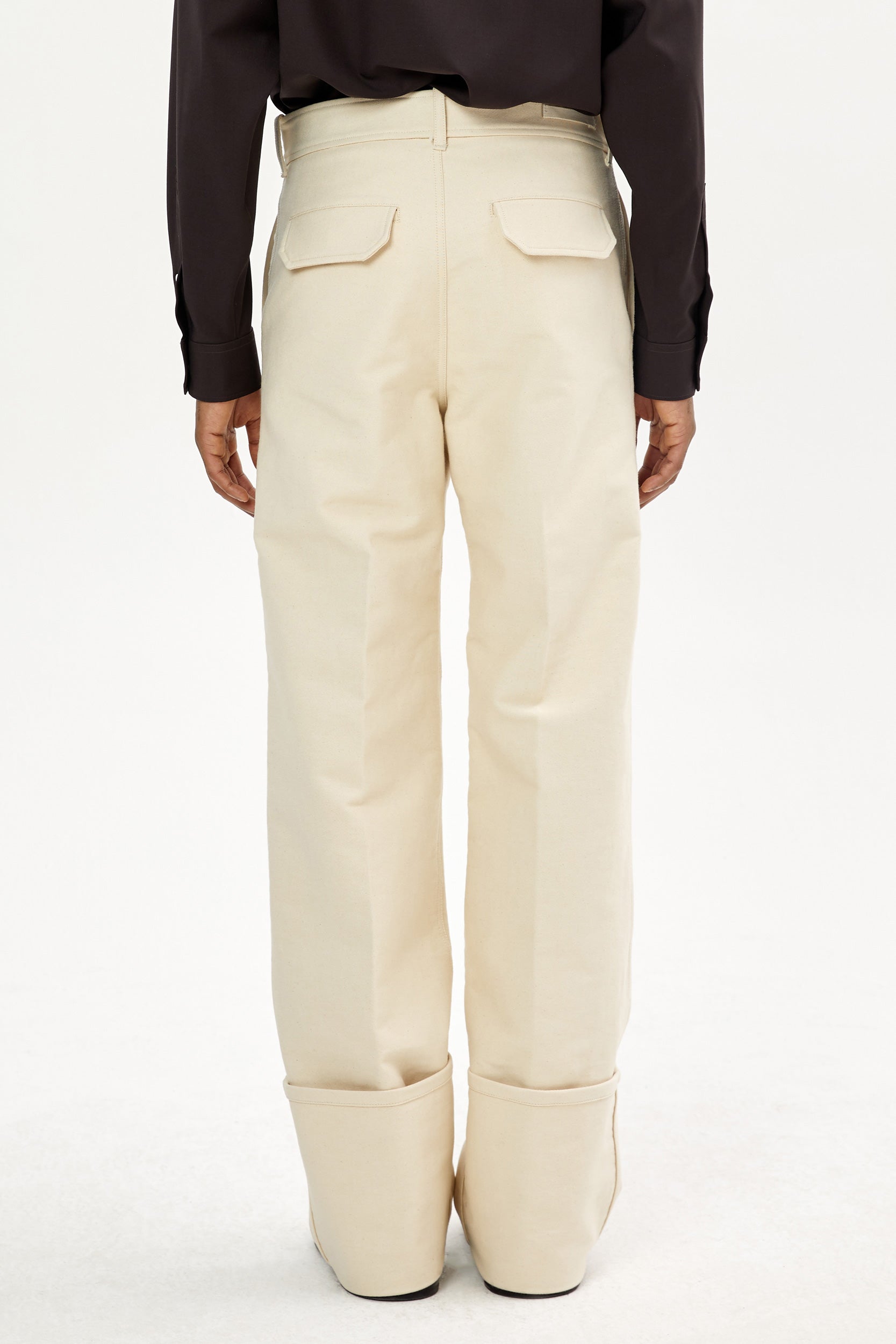 DEEP CUFFS WIDE CHINO TROUSERS