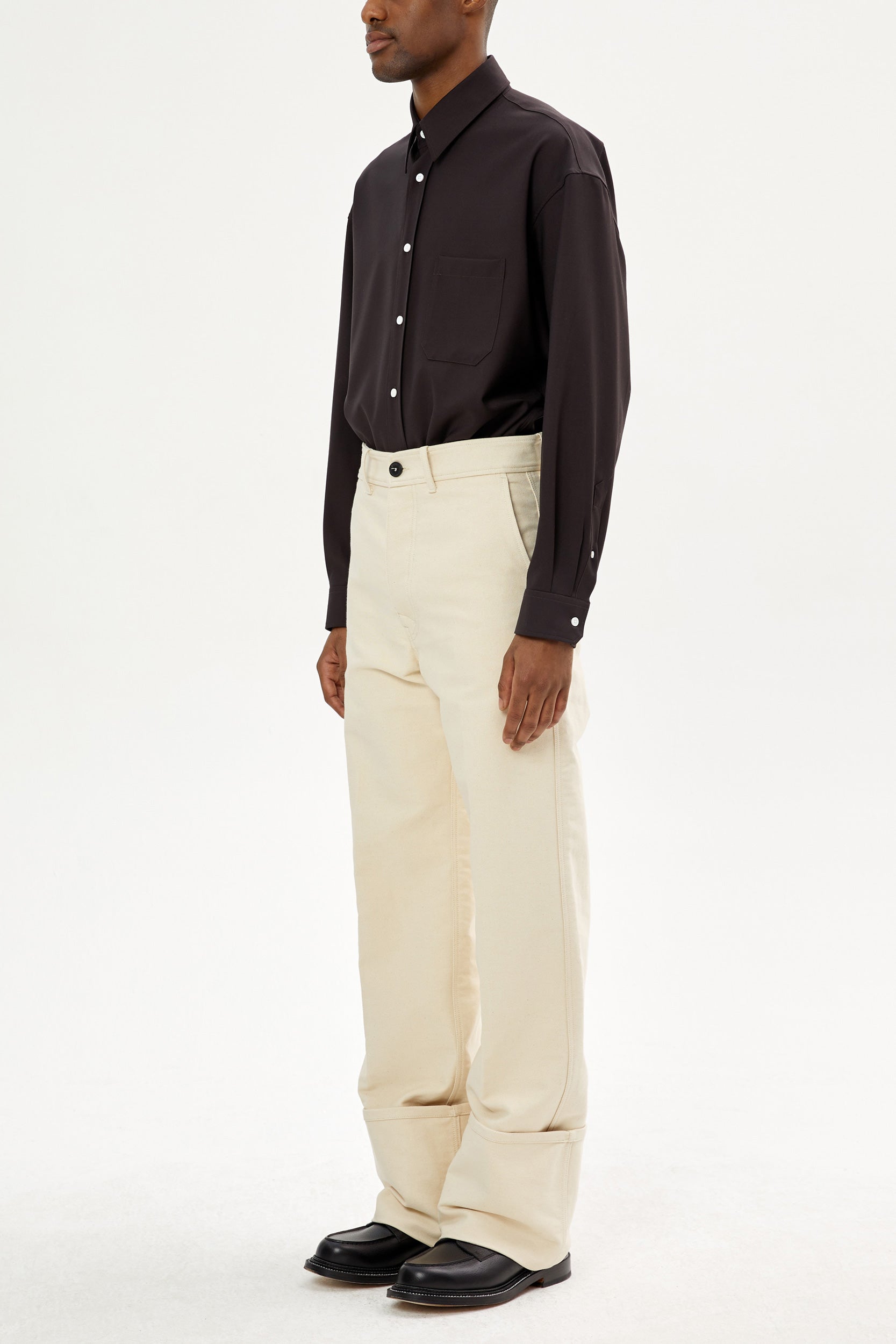 DEEP CUFFS WIDE CHINO TROUSERS