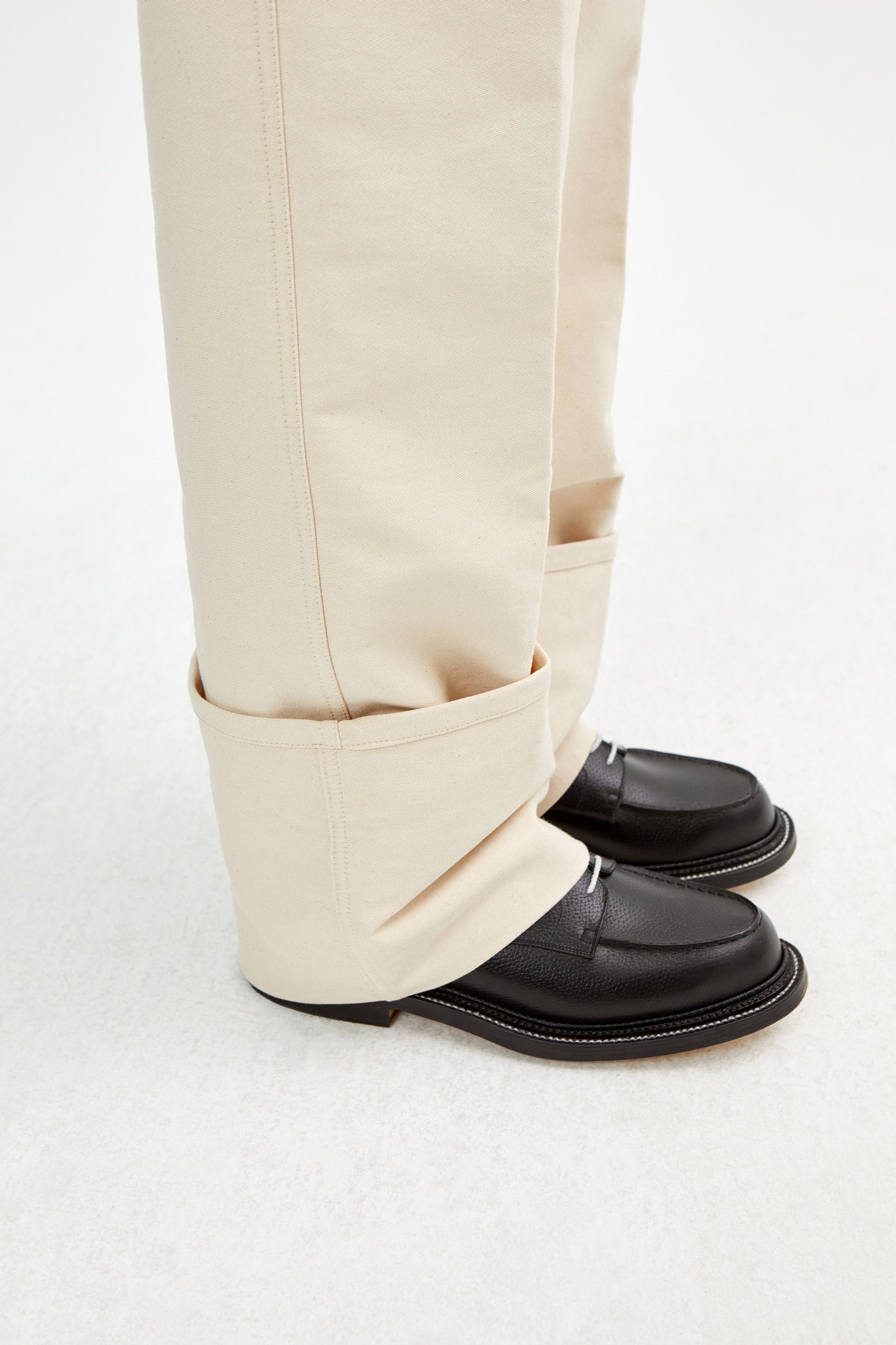 DEEP CUFFS WIDE CHINO TROUSERS