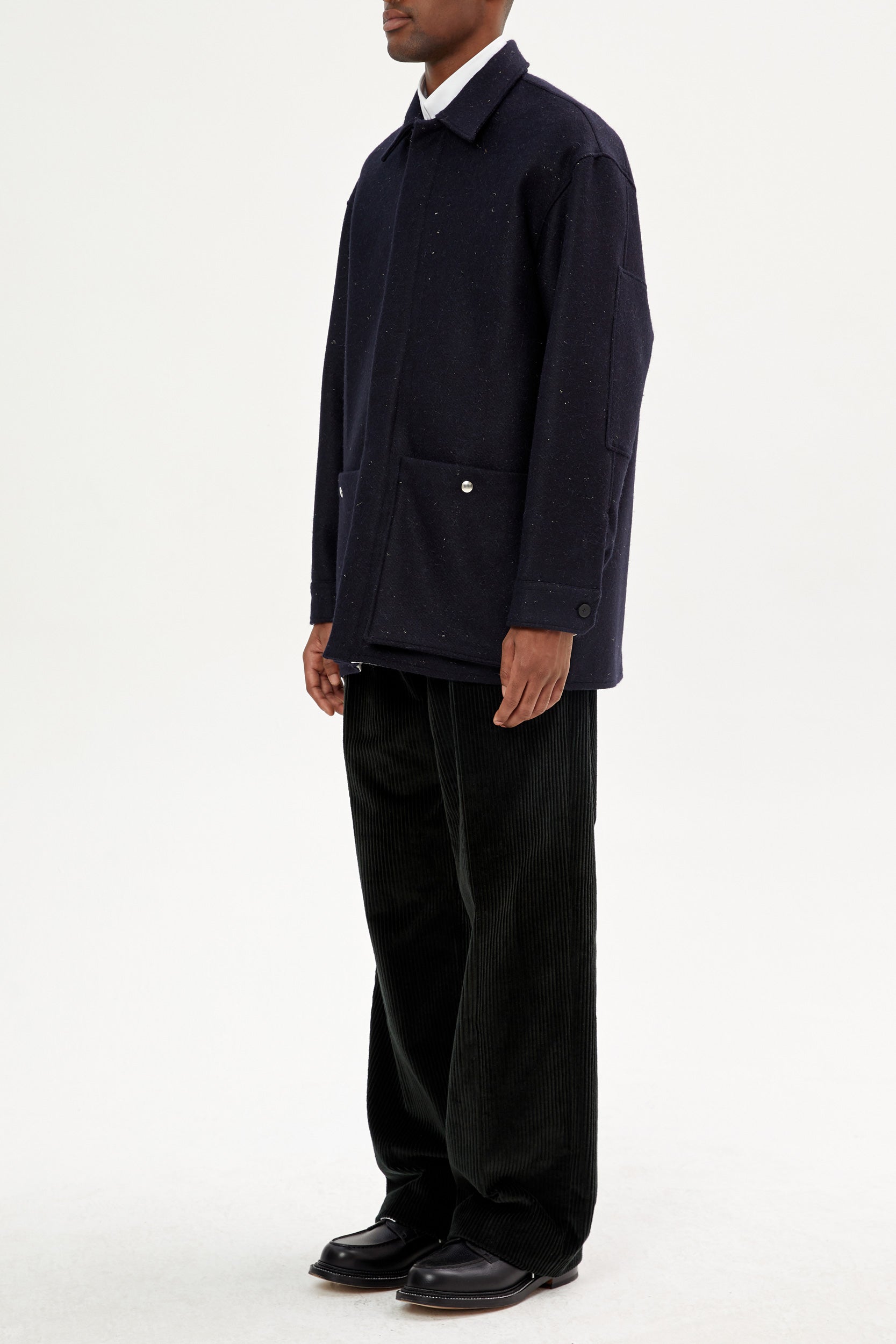 PATCHED WOOL OVERSHIRT