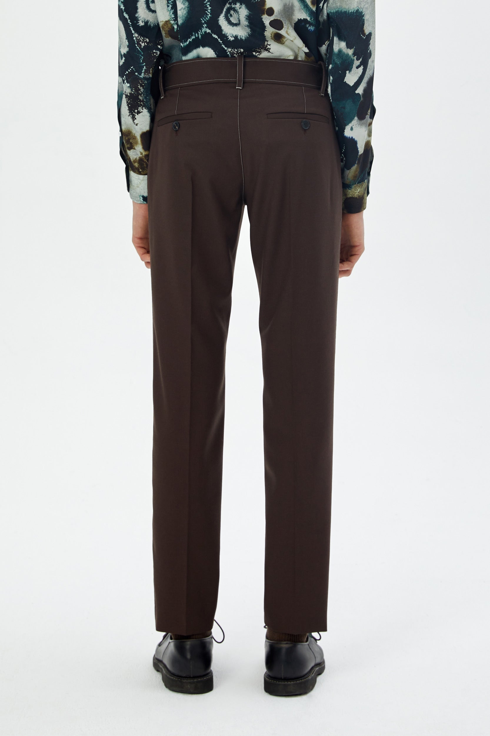 Straight leg on sale wool trousers