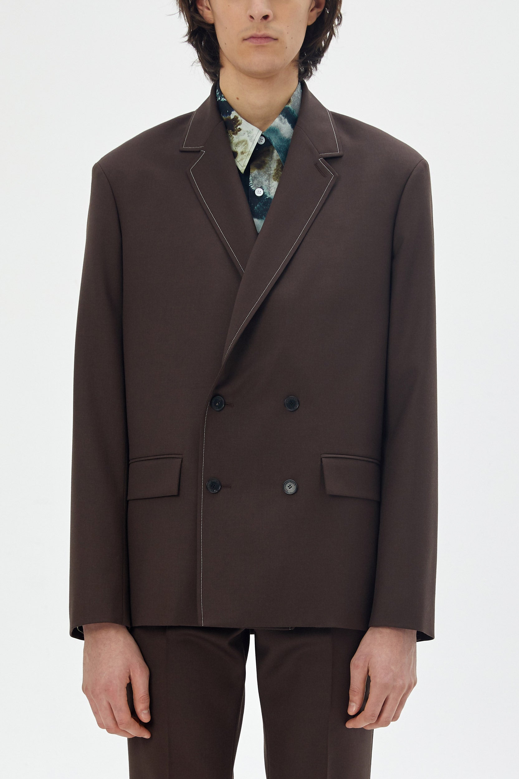 DOUBLE BREASTED WOOL SUIT JACKET - UNIFORME