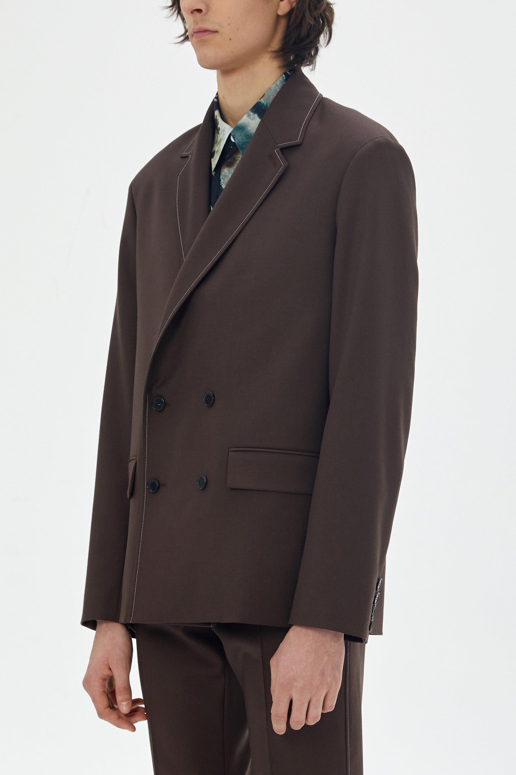 DOUBLE BREASTED WOOL SUIT JACKET - UNIFORME