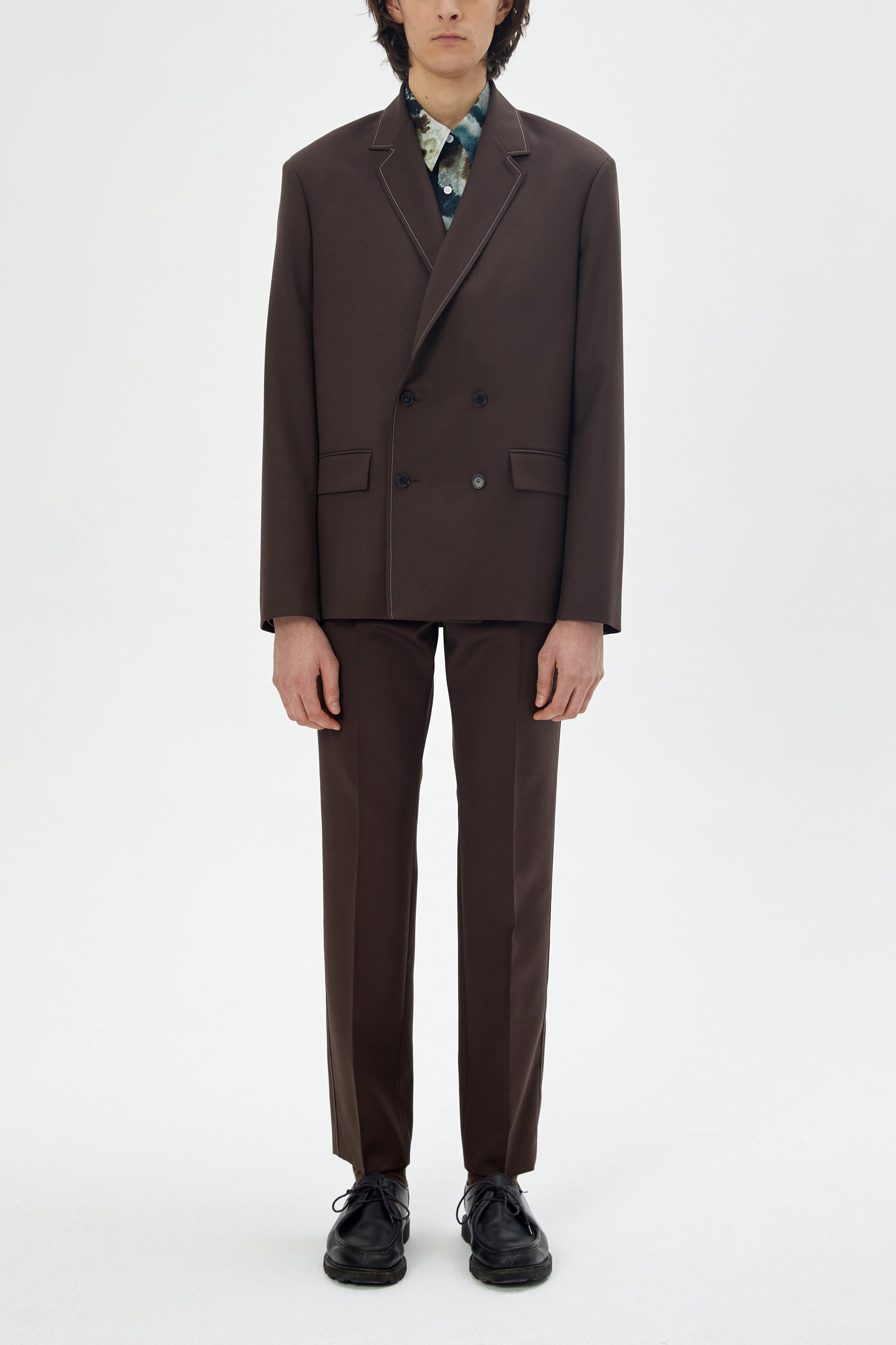 DOUBLE BREASTED WOOL SUIT JACKET - UNIFORME