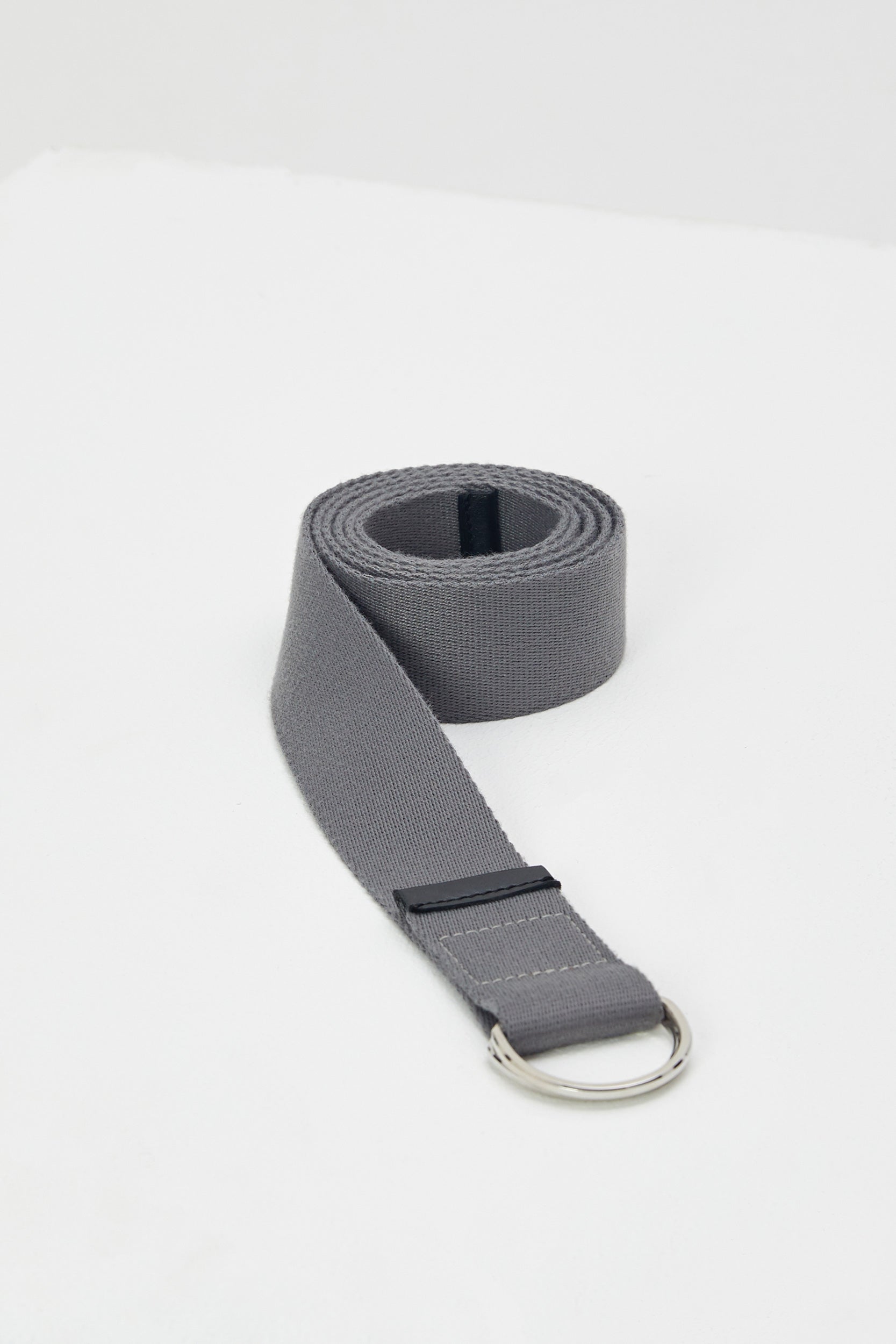 DOUBLE D-RING GREY CANVAS BELT WITH UPCYCLED LEATHER - UNIFORME