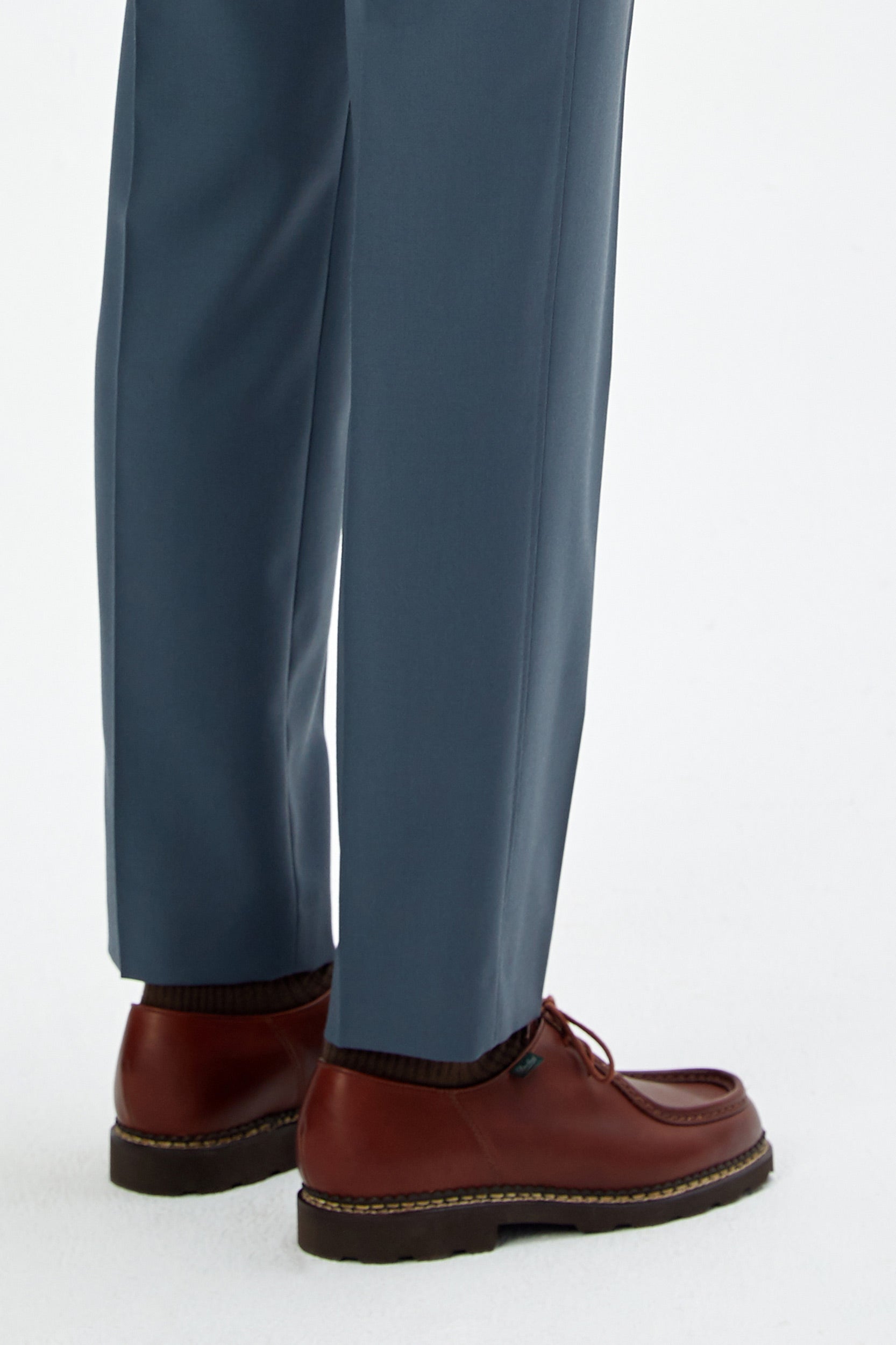STRAIGHT-LEG GREY WOOL TROUSERS - UNIFORME