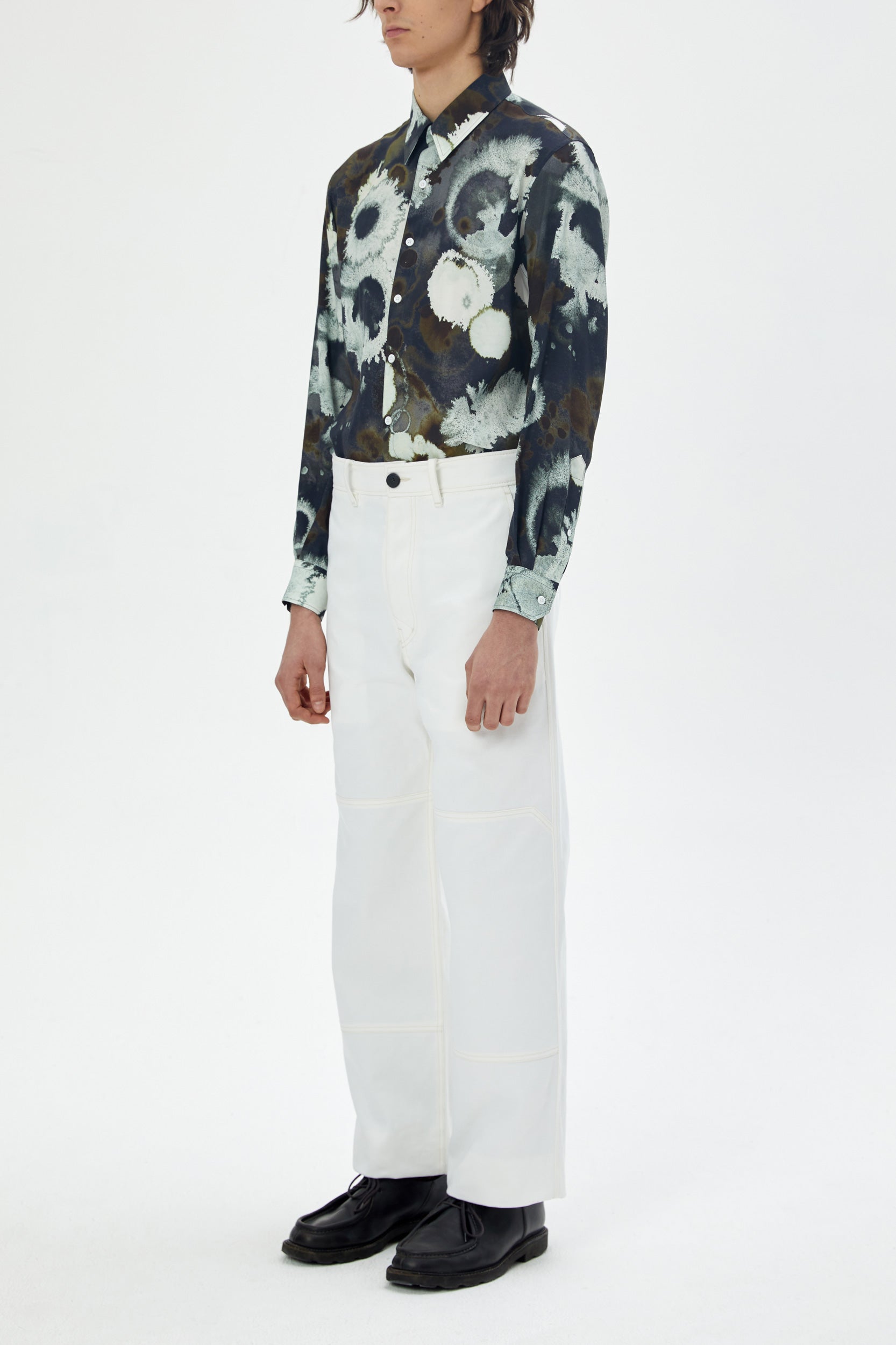 WORKWEAR WHITE DENIM TROUSERS - UNIFORME 