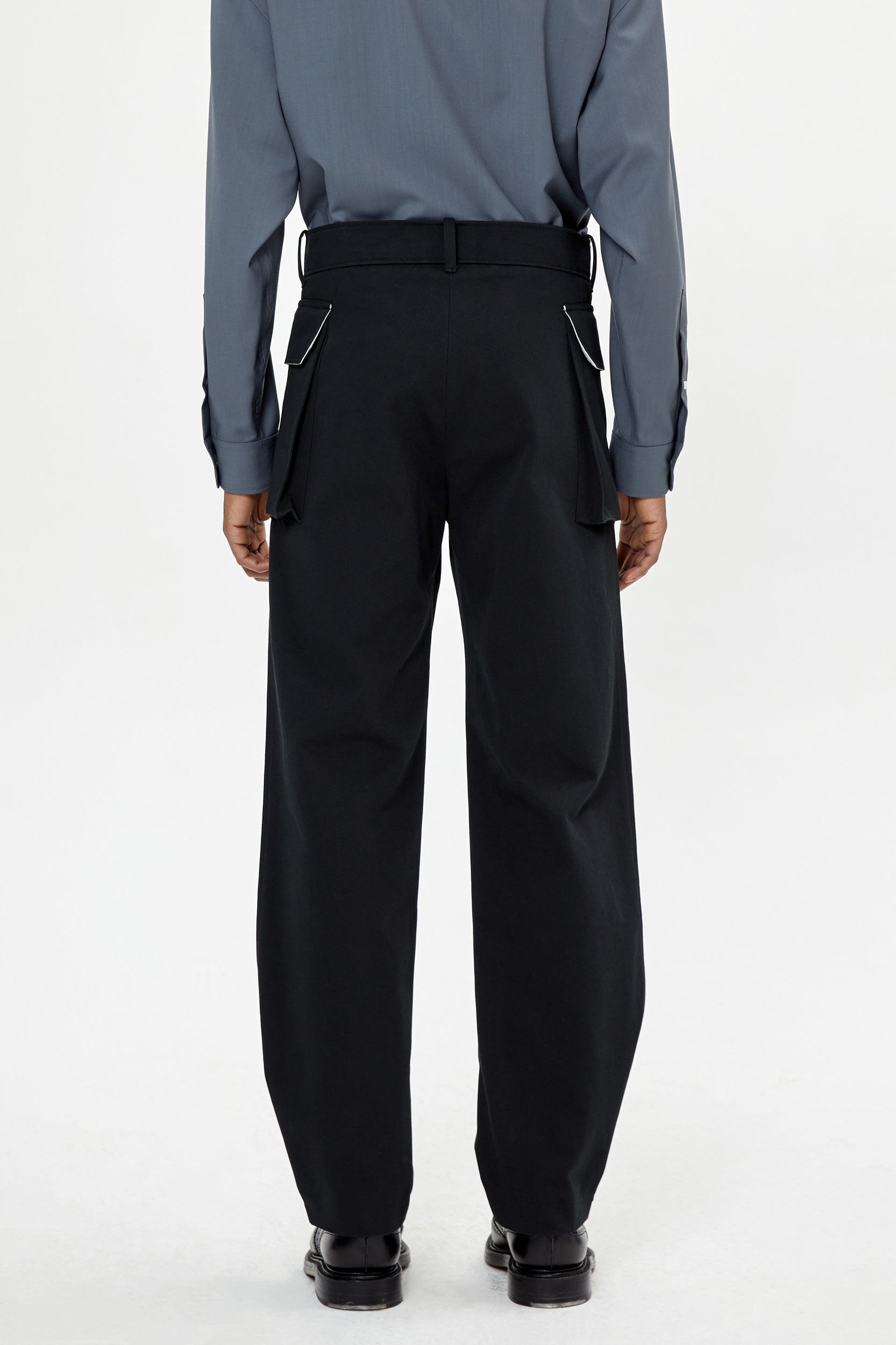 WIDE HBT DARK GREY COTTON PANTS - UNIFORME