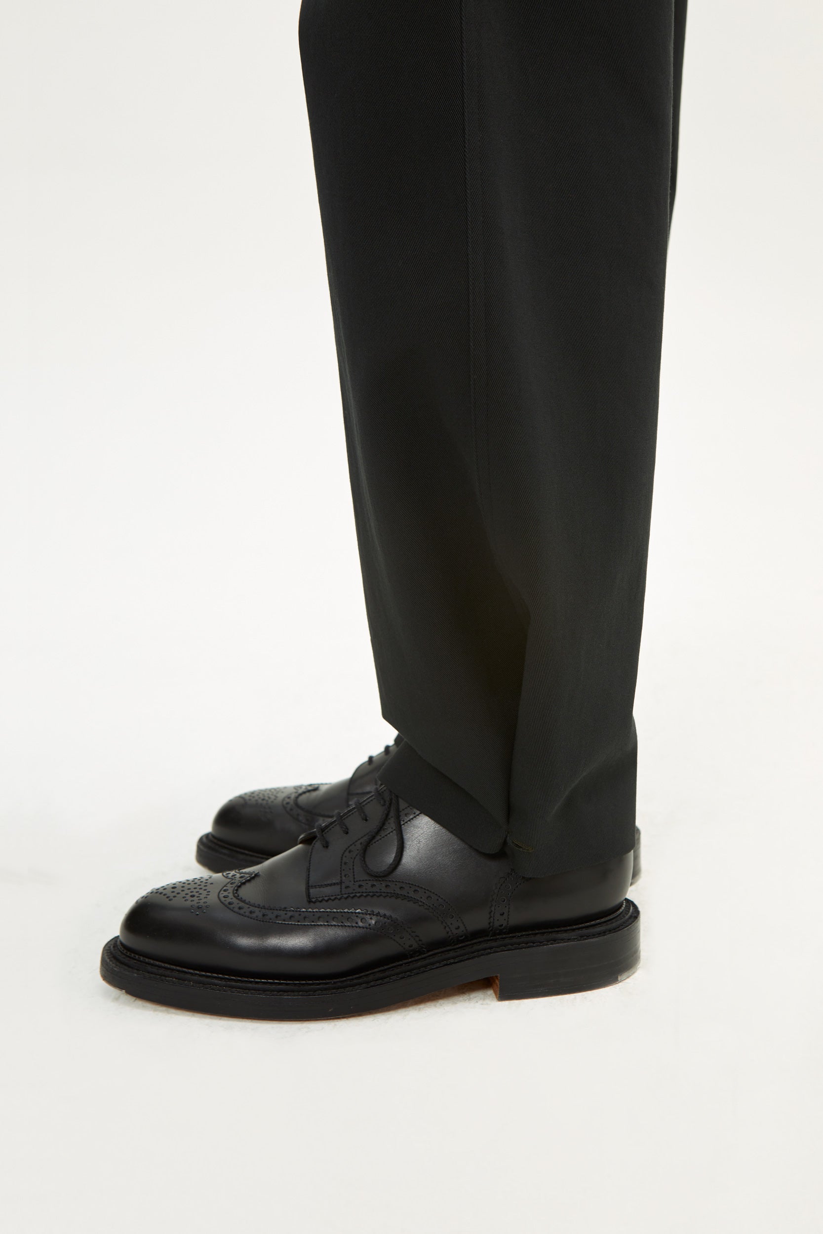 WIDE HBT DARK GREY COTTON PANTS - UNIFORME