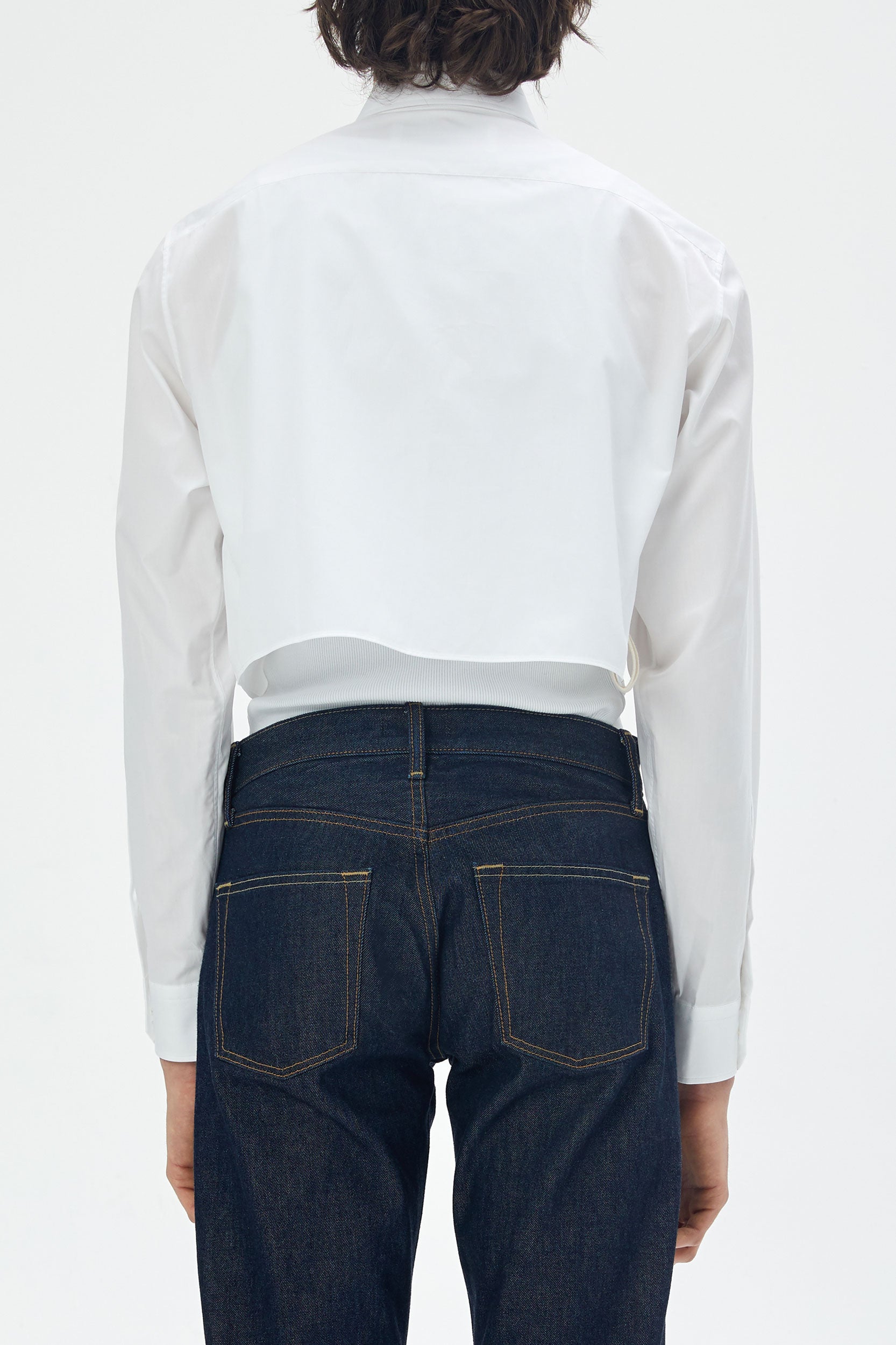cropped shirt in white cotton poplin - UNIFORME