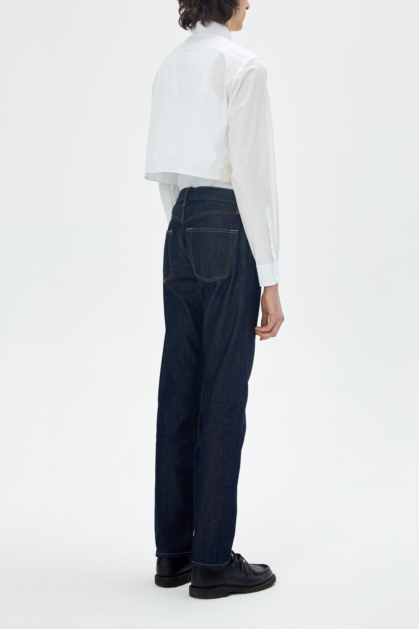 cropped shirt in white cotton poplin - UNIFORME 