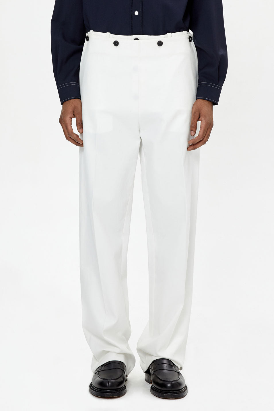 SAILOR WIDE-LEG COTTON TROUSERS - UNIFORME