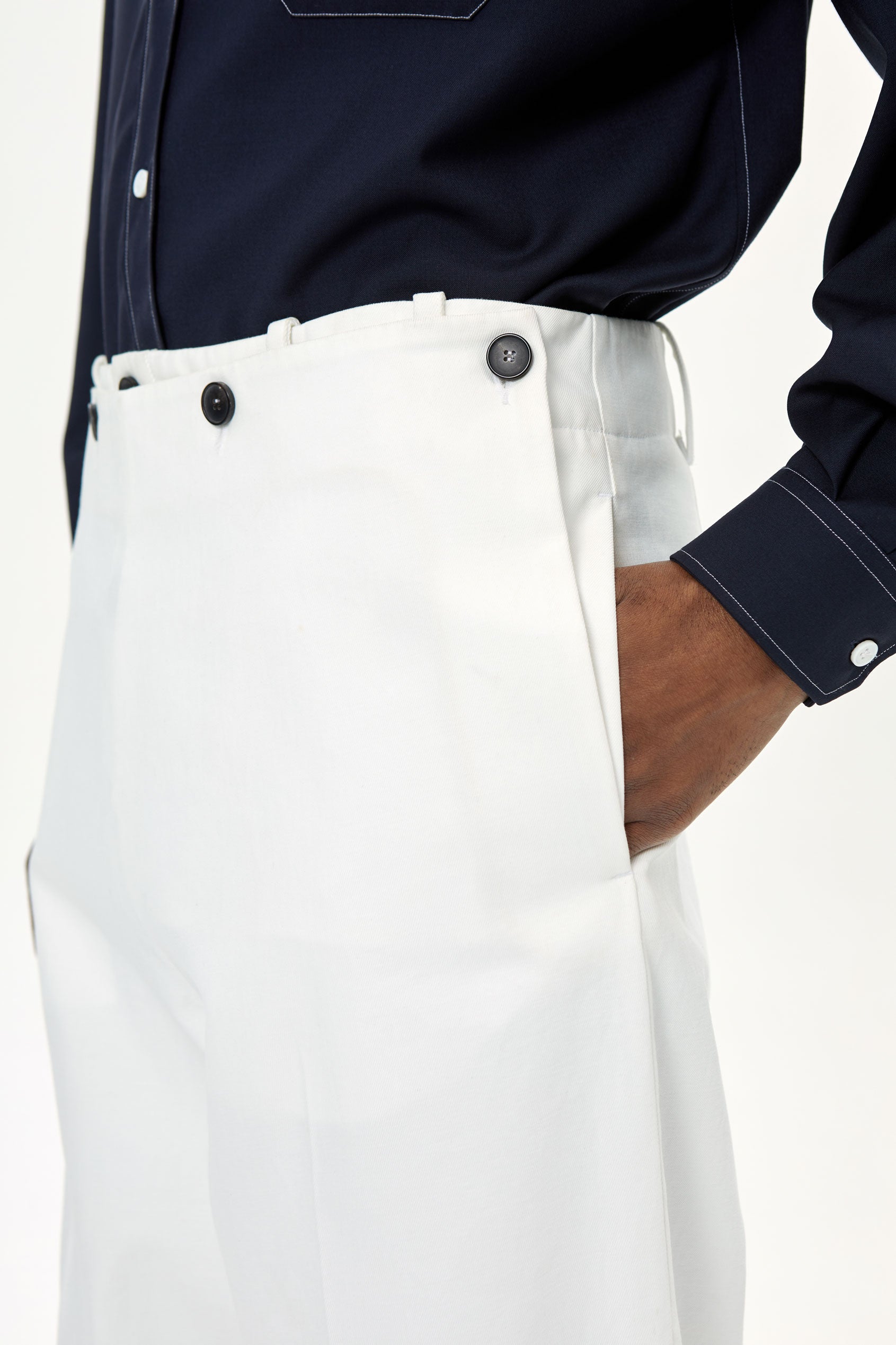 SAILOR WIDE-LEG COTTON TROUSERS