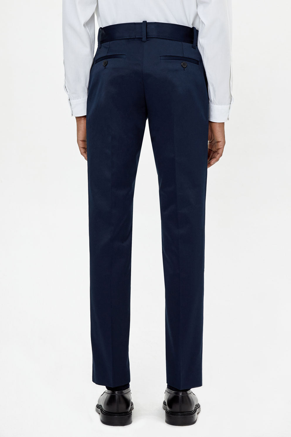 STRAIGHT-LEG NAVY COTTON TROUSERS - UNIFORME 