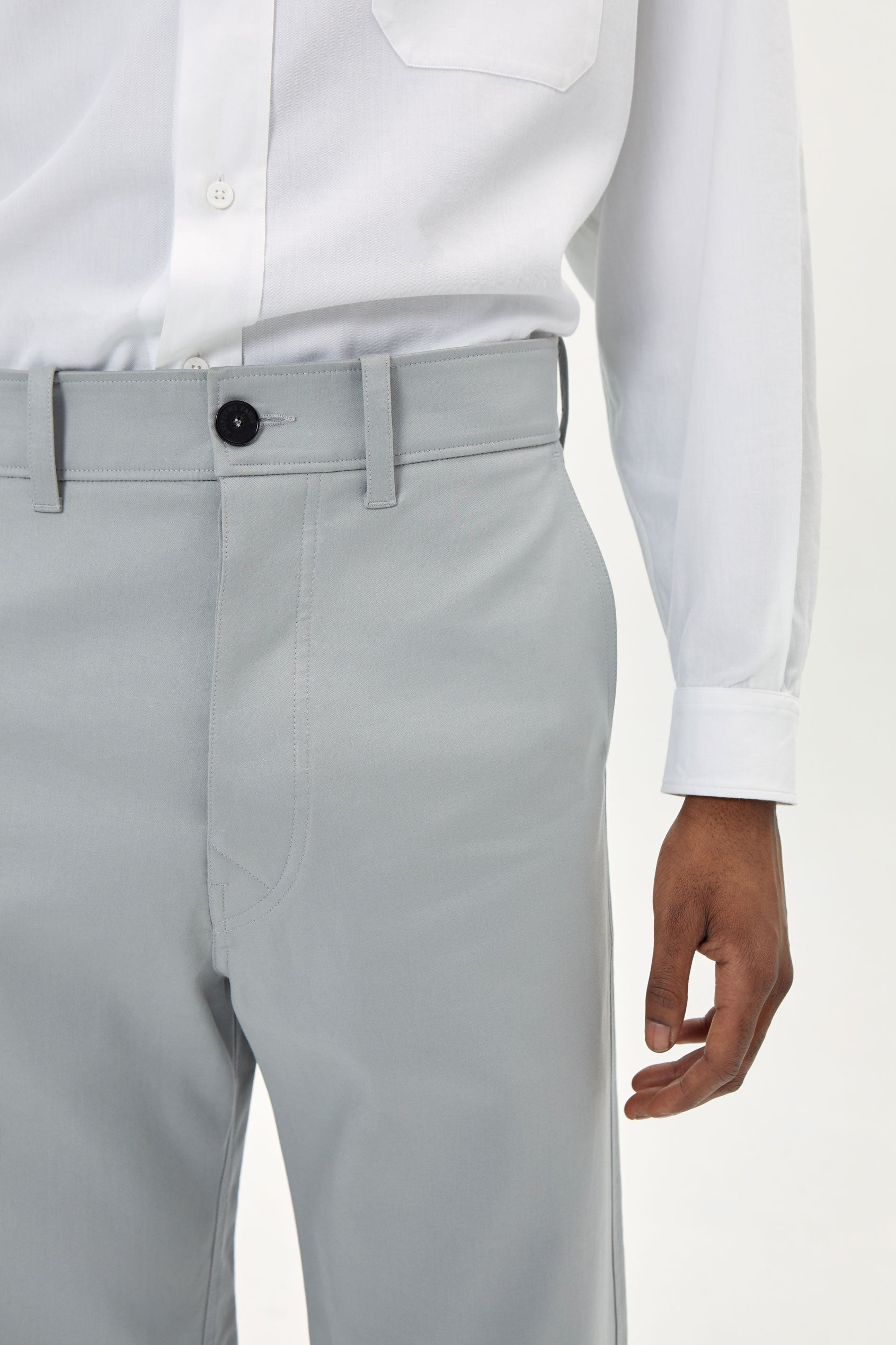 WORKWEAR GREY COTTON TROUSERS